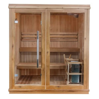 Charleston 4-Person Indoor Traditional Sauna Double Bench