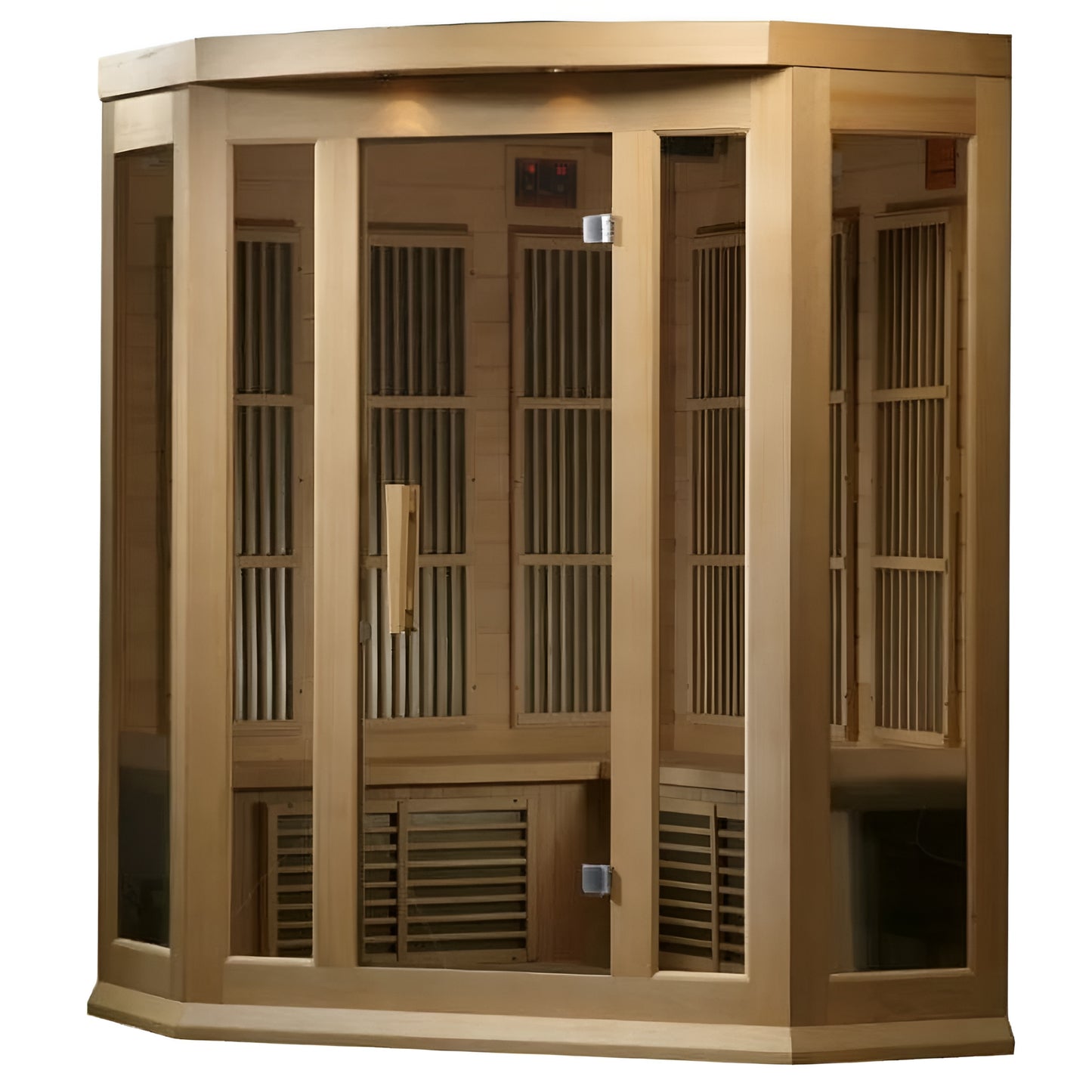 3-Person Corner Low EMF (Under 8MG) FAR Infrared Sauna (Canadian Hemlock)