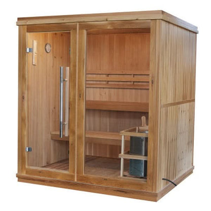 Charleston 4-Person Indoor Traditional Sauna Double Bench